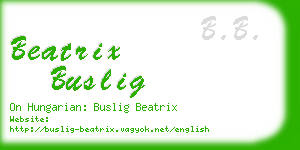 beatrix buslig business card